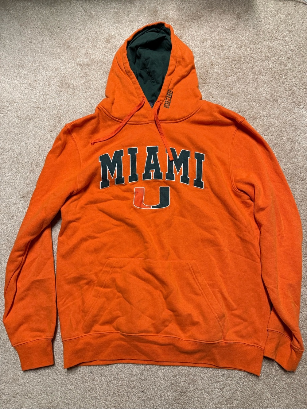 Fanatics Orange Miami Pullover Hoodie with Green Lining